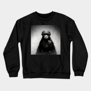 military monkey digital art Crewneck Sweatshirt